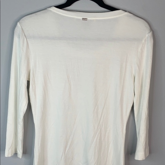 St. John beaded black jewel white 3/4 sleeve top 2 - Picture 8 of 9